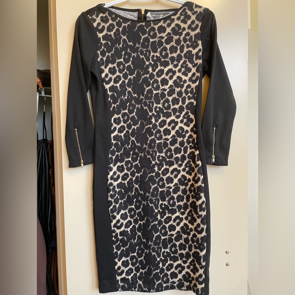 Leopard and black dress
